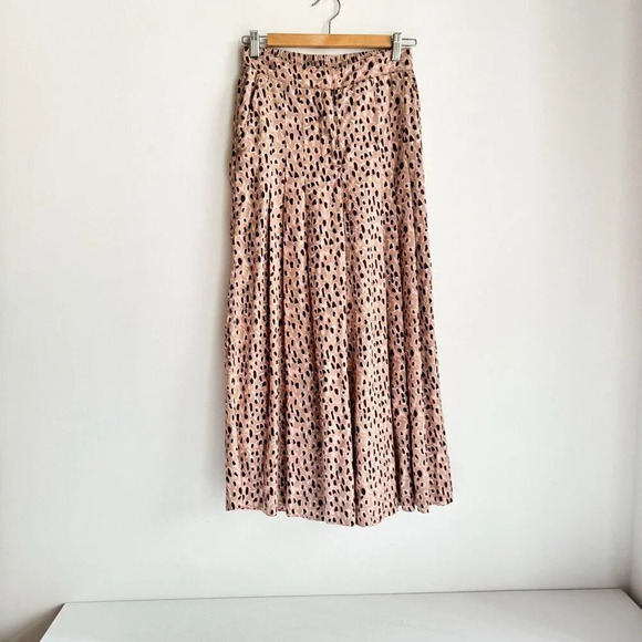 Anthropologie Isobel Pleated Leopard Printed Wide Leg Pants XS - Picture 4 of 5